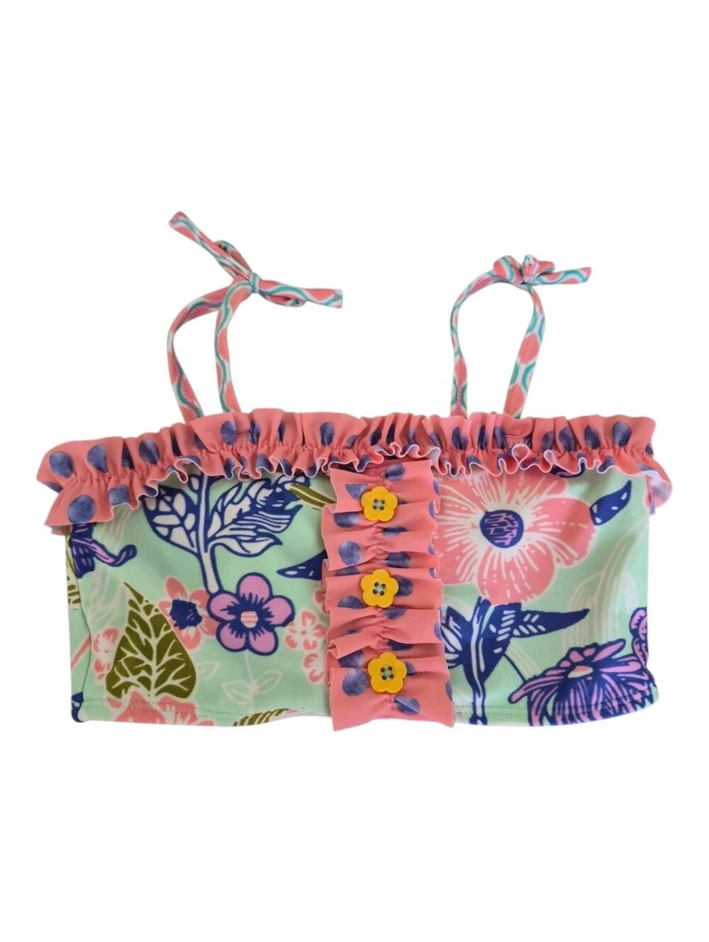 Matilda Jane Lot of 2 Girls Swim Tops Ruffle Floral Size 6